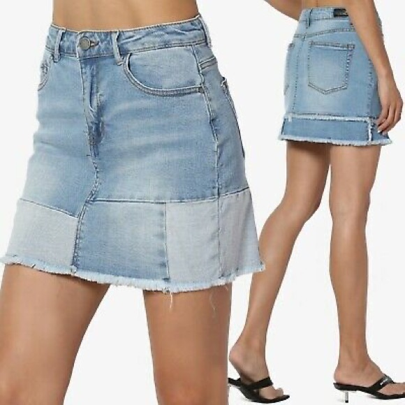 Black Label Dresses & Skirts - C'est Toi Black Label Skirt Denim Mini Distressed